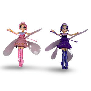 Hatchimals Pixies Crystal Flyers Pink Purple Magical Flying Pixie Dolls Lot of 2